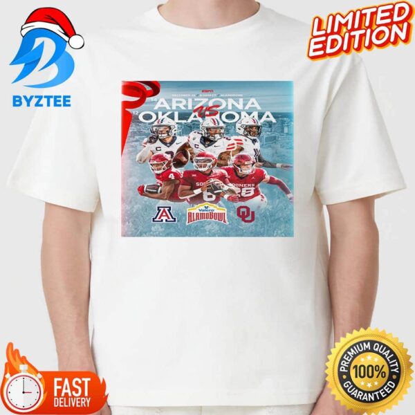 Arizona Vs Oklahoma At Alamodome On December 28th 2023 For Valero Alamo Bowl T-shirt