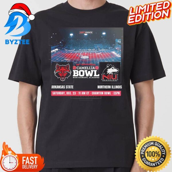 Arkansas State Vs Northern Illinois On December 23rd 2023 For Historic Cramton Bowl T-shirt