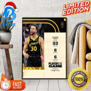 Big Game With A Big Performance Stephen Curry Player Of The Game Between Golden State Warriors And Boston Celtics Home Decor Poster