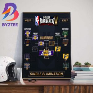 Bracket Complete For The First-Ever NBA In-Season Tournament Champions Are The Los Angeles Lakers Wall Decor Poster Canvas