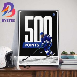 Congratulations Pointer Tampa Bay Lightning Player Brayden Point 500 NHL Points In Career Wall Decor Poster Canvas