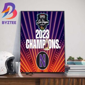 Congratulations To The Northwestern Football On Winning The 2023 SRS Distribution Las Vegas Bowl Wall Decor Poster Canvas