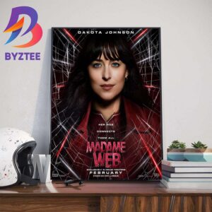 Dakota Johnson is Madame Web Her Web Connects Them All Official Poster Wall Decor Poster Canvas
