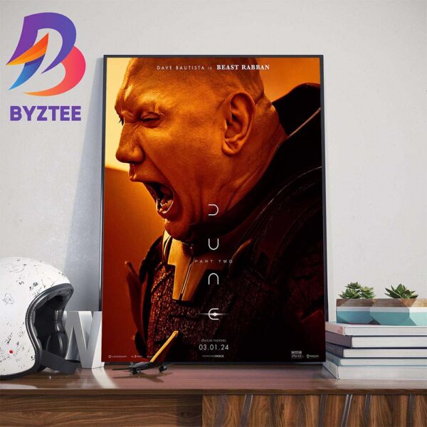 Dave Bautista Is Glossu Rabban In Dune Part Two 2024 Official Poster Wall Decor Poster Canvas