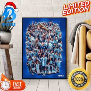 GOAT Messi All Ages And Nation Trophies With The Proudest Prize FIFA World Cup Home Decor Poster