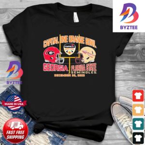 Georgia Bulldogs Vs Florida State Seminoles 2023 Orange Bowl Dueling Helmet Unisex T-Shirt