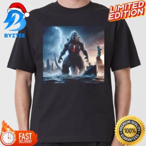 Godzilla Coming To The Land With Statue Of Liberty Classic T-shirt