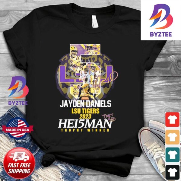 Jayden Daniels LSU Tigers 2023 Heisman Trophy Winner Signature Unisex T-Shirt