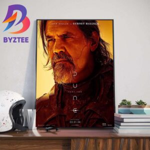 Josh Brolin Is Gurney Halleck In Dune Part Two 2024 Official Poster Wall Decor Poster Canvas