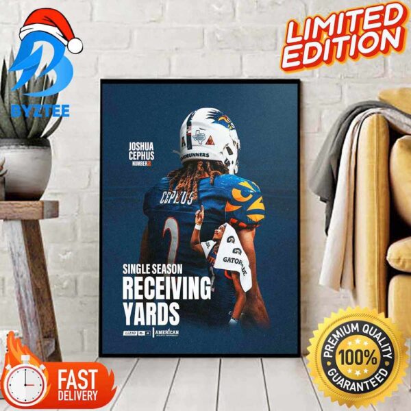 Joshua Cephus Has Broken UTSA Football Single Season Receiving Yardage Record Home Decor Poster