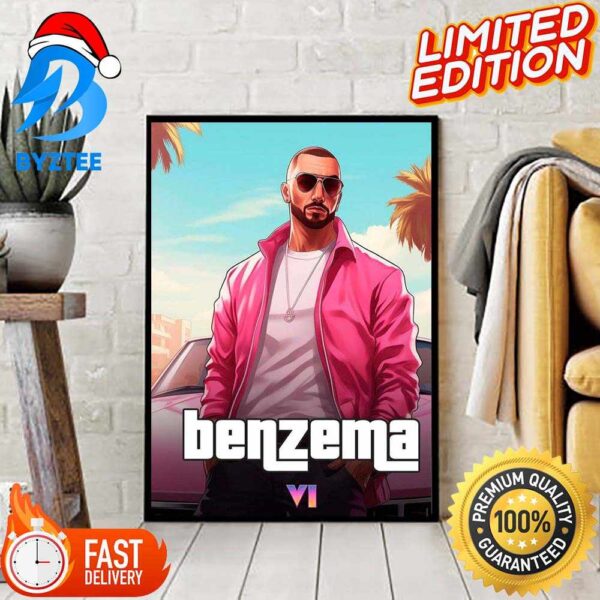 Karim Benzema As GTA VI Characters Decoration Poster