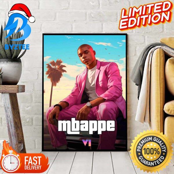 Kylian Mbappe As GTA VI Characters Decoration Poster