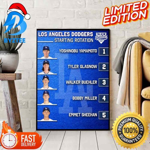 MLB Los Angeles Dodgers Starting Rotation In A Hurry Official Poster