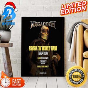 Megadeth Cyber Army Crush The World Tour Stop In Oberhausen On 24 June 2024 Decoration Poster