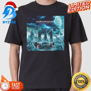 Movie Ghostbusters Frozen Empire With The Brooklyn Bridge And The Empire State Building Classic T-shirt