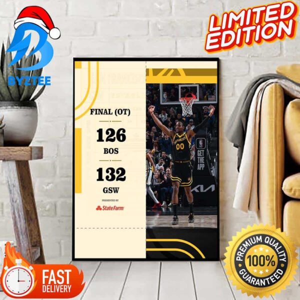 NBA Match On 20 December 2023 Golden State Warriors Win 113-115 Boston Celtics Home Decor Poster
