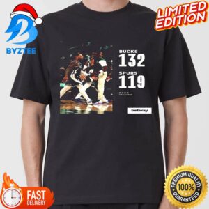 NBA Match On 20 December 2023 Milwaukee Bucks Win 132-119 San Antonio Spurs Classic T-shirt