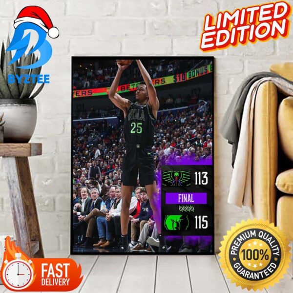 NBA Match On 20 December 2023 New Orleans Pelicans Lose 113-115 Memphis Grizzilies Home Decor Poster