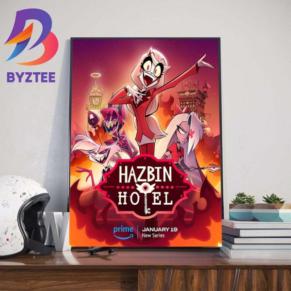 Official Poster Hazbin Hotel Releasing January 19 on Prime Video Wall Decor Poster Canvas