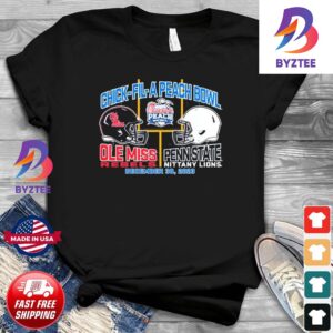 Ole Miss Rebels vs Penn State Nittany Lions 2023 Peach Bowl Helmet Unisex T-Shirt