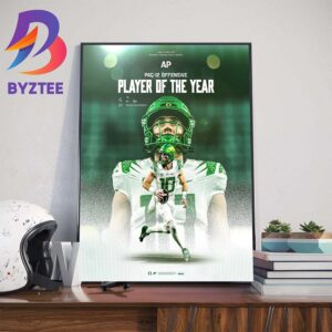 Oregon Quarterback Bo Nix Named PAC-12 Offensive Player Of The Year Wall Decor Poster Canvas