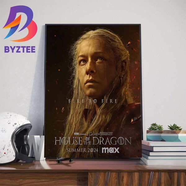 Rhaenyra Targaryen In House Of The Dragon Season 2 Fire To Fire Official Poster Wall Decor Poster Canvas