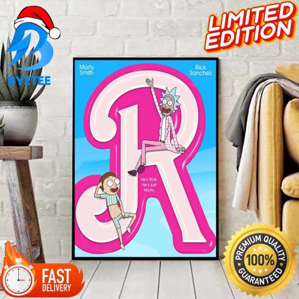 Rick And Morty In Barbie Movie Edition Classic Home Decor Poster