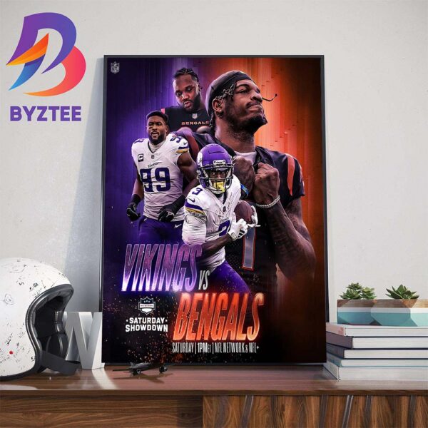 Saturday Showdown Matchup For Minnesota Vikings Vs Cincinnati Bengals In NFL Wall Decor Poster Canvas