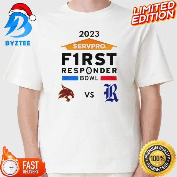 Servpro First Responder Bowl Texas State Bobcats And The Rice Owls On 26 December 2023 At Gerald J Ford Stadium Dallas TX College Bowl T-Shirt
