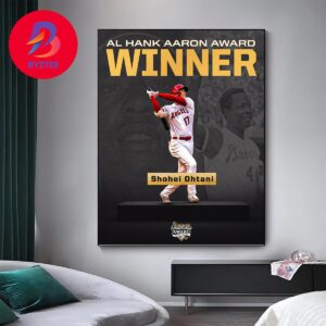 Shohei Ohtani Is The American League Hank Aaron Award Winner Home Decor Poster Canvas