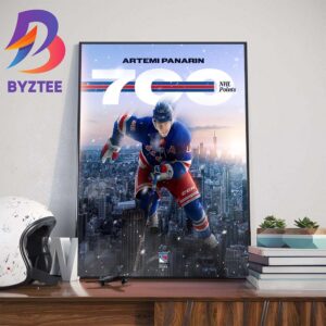 The New York Rangers Player Artemi Panarin 700 NHL Points Wall Decor Poster Canvas