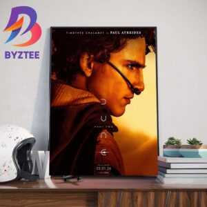 Timothee Chalamet Is Paul Atreides In Dune Part Two 2024 Official Poster Wall Decor Poster Canvas