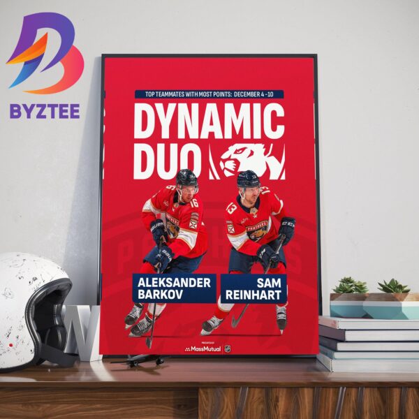 Top Dynamic Duo With Most Points Aleksander Barkov x Sam Reinhart Home Decor Poster Canvas