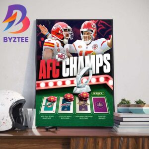 AFC Champions Are Kansas City Chiefs Are Going To Super Bowl LVII Las Vegas Bound Art Decor Poster Canvas