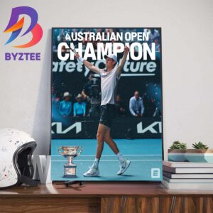 Australian Open Champions Is Jannik Sinner Becomes The First Italian Man To Win A Grand Slam Singles Title Art Decor Poster Canvas