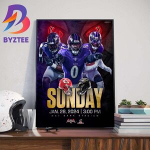 Baltimore Ravens Vs Kansas City Chiefs At M And T Bank Stadium January 28th 2024 For The AFC Championship Art Decor Poster Canvas