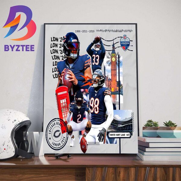 Chicago Bears Headed Back To London Town 1986 2011 2019 2024 Art Decor Poster Canvas