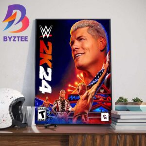 Cody Rhodes On Cover WWE 2K24 Official Poster Art Decor Poster Canvas