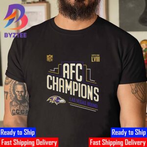 Congrats Baltimore Ravens 2023 AFC Champions And Advance to Super Bowl LVIII Las Vegas Bound Vintage T-Shirt