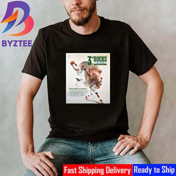 Congrats Khris Middleton 3rd Milwaukee Bucks All-Time Scoring Leader Vintage T-Shirt