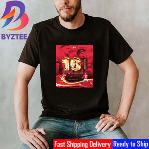 Congrats Patrick Mahomes And Travis Kelce 16 Touchdowns For Most Between Quarterback And Tight End In NFL Postseason History Vintage T-Shirt