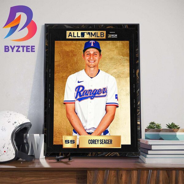 Corey Seager Winning 2023 All-MLB First Team Art Decorations Poster Canvas