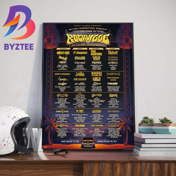 Daytona International Speedway Welcome To Rockville Foo Fighters Show At Daytona Beach FL May 9th-12th 2024 Art Decor Poster Canvas