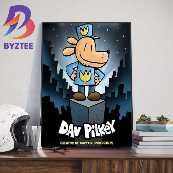 Dog Man Dav Pilkey Creator Of Captain Underpants Animated Movie Release On January 31th 2025 Art Decor Poster Canvas