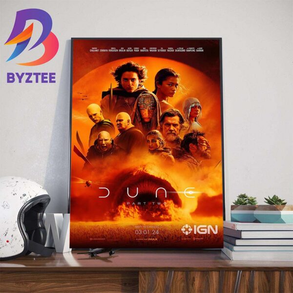 Dune Part 2 Official Poster In Theaters On March 1 2024 Art Decor Poster Canvas