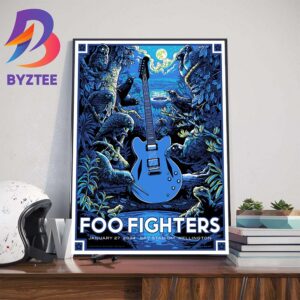 Foo Fighters Times Like These And Generator January 27th 2024 at Sky Stadium Wellington Art Decor Poster Canvas