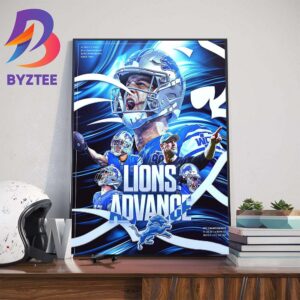 For The First Time In 31 Seasons Detroit Lions Are Headed To The NFC Championship Game Art Decor Poster Canvas