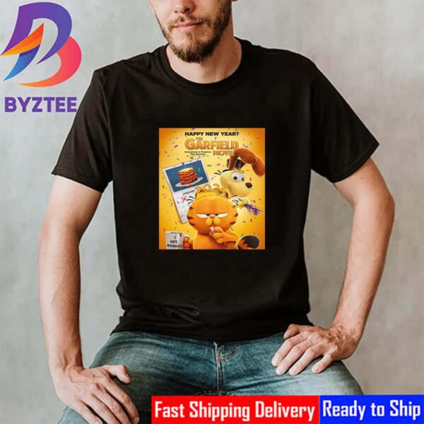 Happy New Year The Garfield Movie Poster Vintage T-Shirt