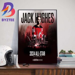 Jack Hughes In 2024 All-Star Co-Captain at The NHL All Star Game Art Decor Poster Canvas
