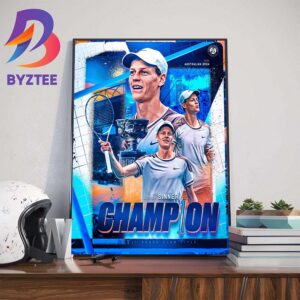 Jannik Sinner Is A Grand Slam Champion In Australian Open 2024 Art Decor Poster Canvas
